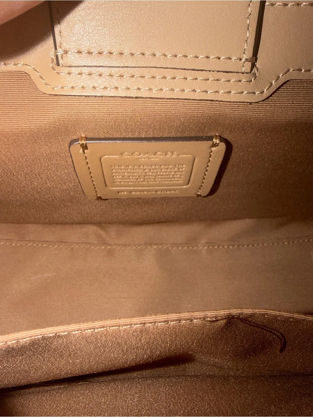 Coach Taupe Leather Satchel with Signature C Applique